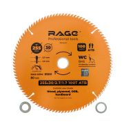 Диск пильный чистый 255 мм 100 зубьев посадка 30 мм + кольцо 25.4 мм 20 мм 16 мм