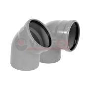 Отвод 50 45 град, для внутренней канализации, серый