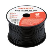 Провод ПГВА 1х0.75 мм2, черный, бухта 100 м,