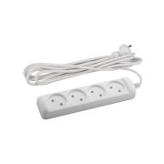 Удлинитель электрический UX6-4-3m без заземления 4 розетки 3м ПВС 2X0,75 мм2 6А белый