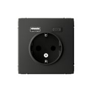 ARTGALLERY розетка 16А с 2 USB A+C, 5В/2,4А/3,0А, 2х5В/1,5А, механизм, базальт