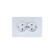 Розетка 2-мест. с/з СП ZIMA IP20 16А ПБТ безвинт. зажим бел. LEZARD 704-0200-127BQC