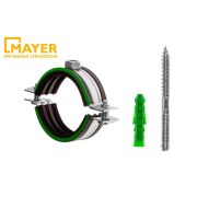 Хомут сантехнический Mayer со шпилькой 8х80 и дюбелем д/труб 1 1/2' (48-52мм) гайка М8