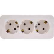 BLANCA розетка наружная 3-я с заземлением без шторками с изолирующей пластиной 16А, 250В, молочный