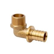 Угольник 16х1/2'НР переходной с наружной резьбой, аксиальный, латунь