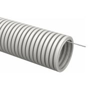 Труба гофрированная ПВХ d16мм с протяжкой сер. (уп.50м) TOKOV ELECTRIC TKE-TG/P-16-C06/50