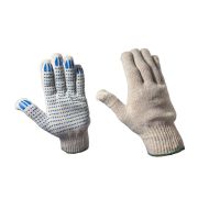 Перчатки трикотажные хб с точечным ПВХ покрытием СТАНДАРТ, 5 нитей, 10 класс