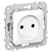 FLITE Розетка без заземления без защитных шторок безвинтовое крепление 10А РС01-1-ФлБ белый IEK