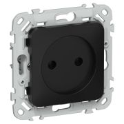 FLITE Розетка без заземления без защитных шторок безвинтовое крепление 10А РС01-1-ФлЧ черный IEK