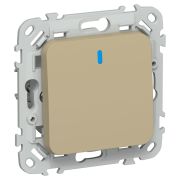 FLITE Выключатель 1-клавишный проходной с индикацией 10А ВС61-1-1-ФлХ хаки IEK