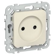 FLITE Розетка без заземления с защитными шторками безвинтовое крепление 10А РСш01-1-ФлСл сливочный IEK