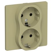 FLITE Розетка 2-местная с заземлением без защитных шторок безвинтовое крепление 16А в сборе РС12-1-К-ФлО оливковый IEK