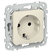 FLITE Розетка с заземлением с защитными шторками безвинтовое крепление 16А РСш11-1-ФлСл сливочный IEK