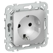 FLITE Розетка с заземлением с защитными шторками безвинтовое крепление 16А РСш11-1-ФлА алюминий IEK