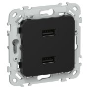 FLITE Розетка USB A+A 3,1А РЮ-2-ФлЧ черный IEK