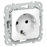 FLITE Розетка с заземлением с защитными шторками 16А РСш11-0-ФлБ белый IEK