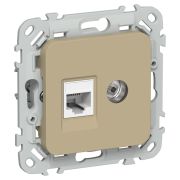 FLITE Розетка 2-местная RJ45/TV категория 5Е UTP РКТВ5е-2-0-ФлХ хаки IEK