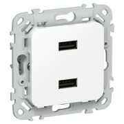 FLITE Розетка USB A+A 3,1А РЮ-2-ФлБ белый IEK