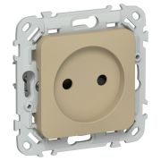 FLITE Розетка без заземления с защитными шторками безвинтовое крепление 10А РСш01-1-ФлХ хаки IEK