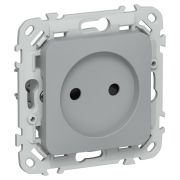 FLITE Розетка без заземления с защитными шторками безвинтовое крепление 10А РСш01-1-ФлС серый IEK
