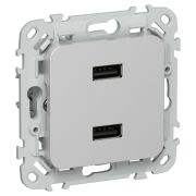 FLITE Розетка USB A+A 3,1А РЮ-2-ФлА алюминий IEK