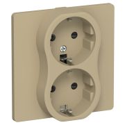 FLITE Розетка 2-местная с заземлением с защитными шторками безвинтовое крепление 16А в сборе РСш12-1-К-ФлХ хаки IEK