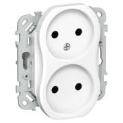 FLITE Розетка 2-местная без заземления без защитных шторок безвинтовое крепление 10А РС02-1-ФлБ белый IEK