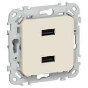 FLITE Розетка USB A+A 3,1А РЮ-2-ФлСл сливочный IEK