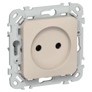 FLITE Розетка без заземления без защитных шторок безвинтовое крепление 10А РС01-1-ФлЛ льняной IEK