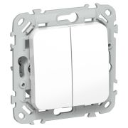 FLITE Выключатель 2-клавишный кнопочный 10А ВС12-2-0-ФлБ белый IEK