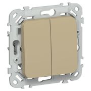 FLITE Выключатель 2-клавишный 10А ВС12-1-0-ФлХ хаки IEK