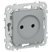 FLITE Розетка без заземления без защитных шторок безвинтовое крепление 10А РС01-1-ФлС серый IEK