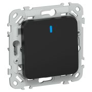 FLITE Выключатель 1-клавишный проходной с индикацией 10А ВС61-1-1-ФлЧ черный IEK