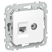 FLITE Розетка 2-местная RJ45/TV категория 5Е UTP РКТВ5е-2-0-ФлБ белый IEK