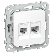 FLITE Розетка 2-местная компьютерная RJ45 категория 5Е UTP РК5е-2-0-ФлБ белый IEK