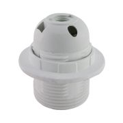 Патрон с кольцом Е27 термостойкий пластик белый