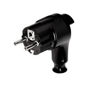 Вилка угловая c/з черная с кнопкой извлечения из сети 16А 250В TDM