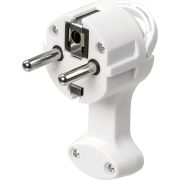 Вилка круглая плоская с кольцом белая 16А 250В TDM