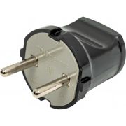 Вилка без заземления черная 6А 250В