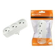 Блок на 3 гнезда 2П без заземления плоский 6А 250B