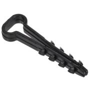 Дюбель-хомут 10х5мм для плоского кабеля нейлон черный (100шт/упак) GENERICA