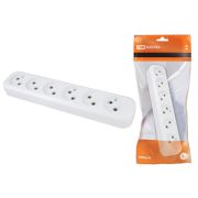 Колодка розеточная 6 гнезд 2П без заземления 10А 250В белая