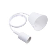 Патрон пластиковый Е27 с подвесом 1 м белый