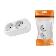 Колодка розеточная 2 гнезда 2П+З 16А 250В белая