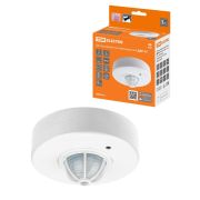 Датчик движения потолочный ДДП-02, мощность 1100 Вт, время отключения от 5 до 480 секунд, дальность обнаружения от 2 до 12 метров, чувствительность от 5 Лк, угол обзора 160 градусов сбоку и 360 градусов сверху, IP33