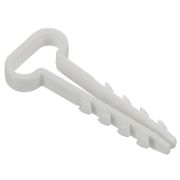 Дюбель-хомут 14х6мм для плоского кабеля нейлон белый (100шт/упак) GENERICA