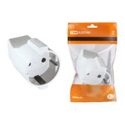 Кабельная розетка 2П без заземления с защитными шторками 10А 250B белая