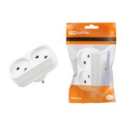 Блок на 2 гнезда 2П без заземления плоский 6А 250B