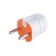 Вилка б/з белая с красной вставкой 10А 250В TDM