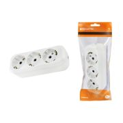 Колодка розеточная 3 гнезда 2П+3 16А 250В белая